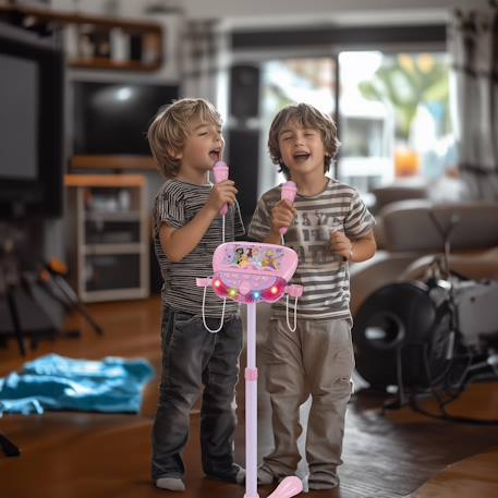 Microphone lumineux disney princesses avec 2 micros et effets vocaux Rose 4 - vertbaudet enfant 