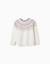 Pull en maille avec motif jacquard Blanc+Rose 1 - vertbaudet enfant 
