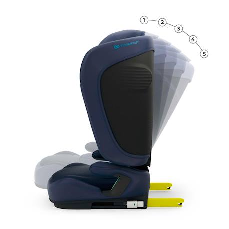 Siège auto Kinderkraft UNITY 2 I-Size 100-150 cm isofix pliable dossier inclinable + organisateur voiture Bleu+Gris+Noir+Vert 3 - vertbaudet enfant 