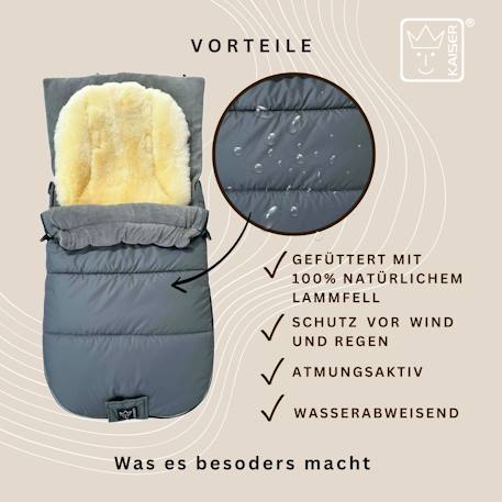Chancelière pour poussette Sheep anthracite 4 - vertbaudet enfant 