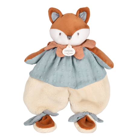 Doudou plat renard 29 cm Bleu+Rose 1 - vertbaudet enfant 