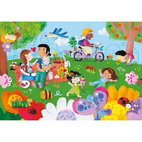 Livre puzzles en bois Bleu+Jaune+Orange 17 - vertbaudet enfant 