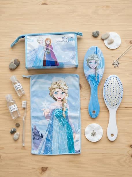 Trousse de toilette transparente reine des neiges avec peigne et serviette Bleu et blanc transparent 1 - vertbaudet enfant 