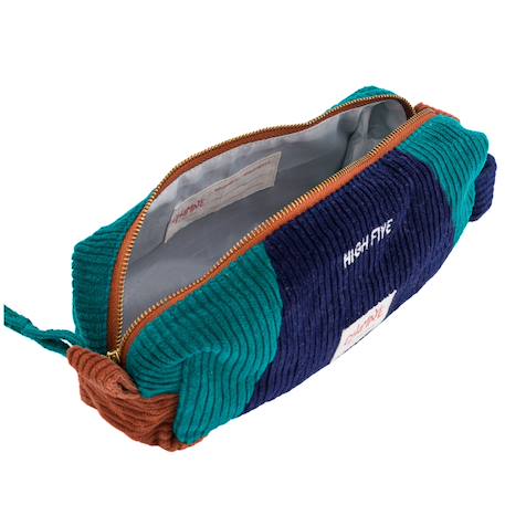 Trousse scolaire en velours high five Bleu marine+Rose 2 - vertbaudet enfant 