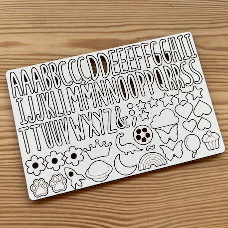 Plaque de porte personnalisable Beige+Blanc+Bleu+Gris+Jaune+Marron+Orange+Rose+Violet 12 - vertbaudet enfant 