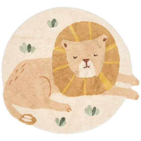 Tapis lion (117 x 110 cm) Blanc, beige, marron 1 - vertbaudet enfant 