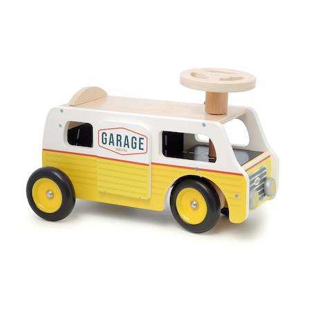 Porteur van garage en bois Jaune 3 - vertbaudet enfant 