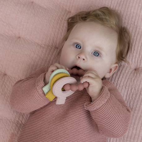 Hochet de dentition trousseau de clefs rose Bleu, jaune, vert d'eau+Rose, jaune, vert d'eau 7 - vertbaudet enfant 