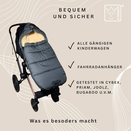 Chancelière pour poussette Sheep anthracite 6 - vertbaudet enfant 