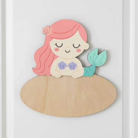 Plaque de porte personnalisable Beige+Blanc+Bleu+Gris+Jaune+Marron+Orange+Rose+Violet 29 - vertbaudet enfant 