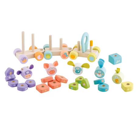Train empilable formes et nombres Bleu 2 - vertbaudet enfant 