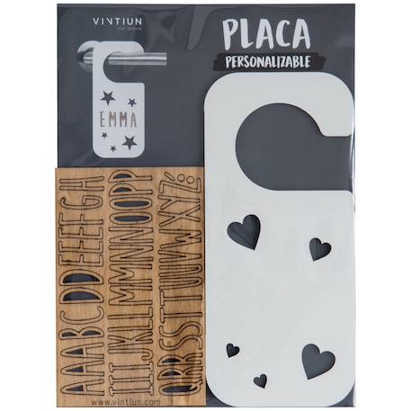 Accroche-porte personnalisable cœurs Beige+Blanc 4 - vertbaudet enfant 