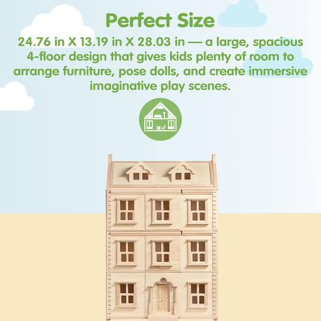 Grande maison de poupées victorienne Beige 3 - vertbaudet enfant 