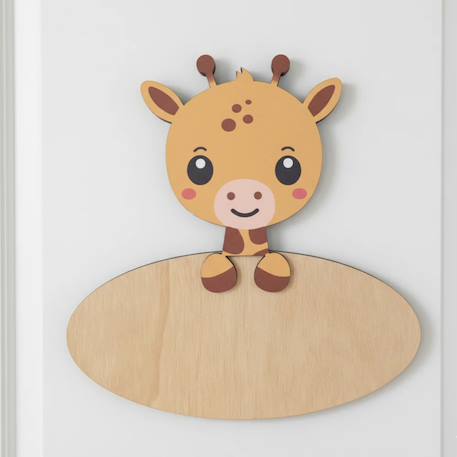 Plaque de porte personnalisable Beige+Blanc+Bleu+Gris+Jaune+Marron+Orange+Rose+Violet 18 - vertbaudet enfant 