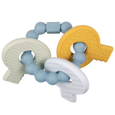 Hochet de dentition trousseau de clefs rose Bleu, jaune, vert d'eau+Rose, jaune, vert d'eau 3 - vertbaudet enfant 