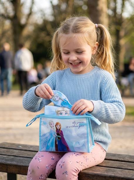 Trousse de toilette transparente reine des neiges avec peigne et serviette Bleu et blanc transparent 2 - vertbaudet enfant 