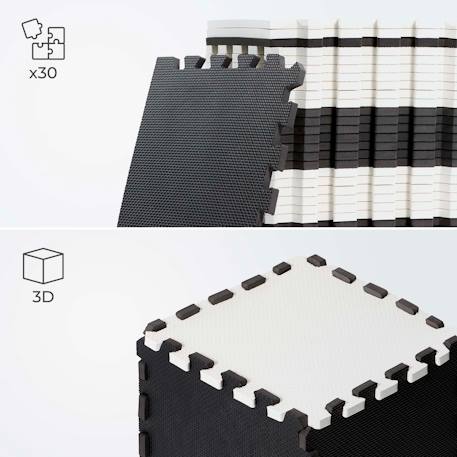 Tapis en Mousse Kinderkraft LUNO avec 30 Puzzles Modulables, Surface Antidérapante, Sac de Rangement et Épaisseur 1,2 cm Jaune+Noir 9 - vertbaudet enfant 