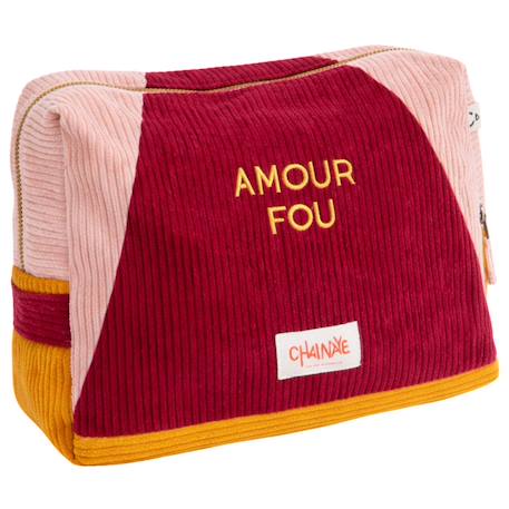 Trousse de toilette en velours high five Bleu marine+Rose 5 - vertbaudet enfant 