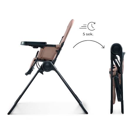 Chaise Haute Bébé Kinderkraft BINCI pliable et compacte avec plateau réglable, harnais 5 points et repose-pieds Beige+Grey+Light grey 2 - vertbaudet enfant 