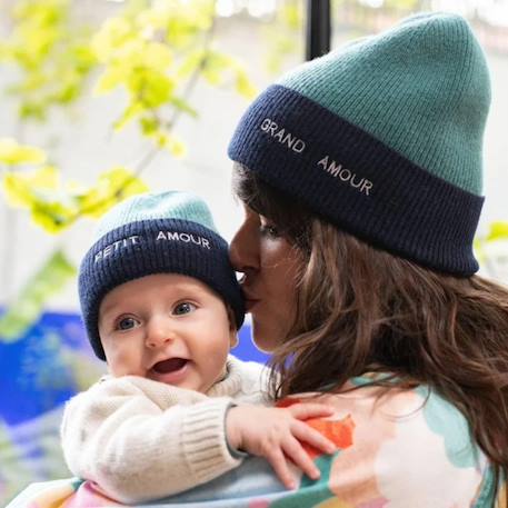 Bonnet petit amour enfant (3-6 ans) Bleu pétrol 2 - vertbaudet enfant 