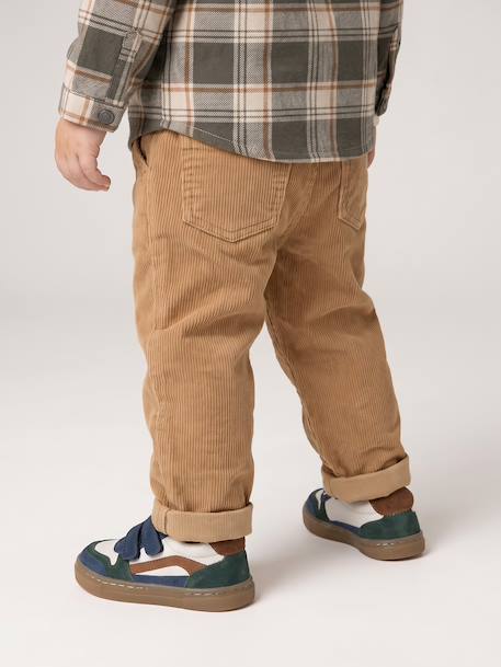 Pantalon bébé en velours côtelé bleu grisé+caramel+lichen+marron 8 - vertbaudet enfant 