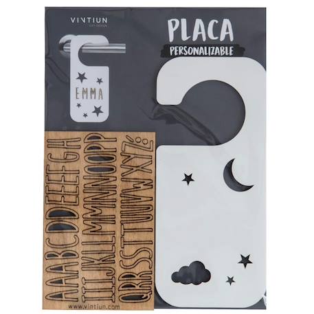 Accroche-porte personnalisable nuit Beige+Blanc 7 - vertbaudet enfant 