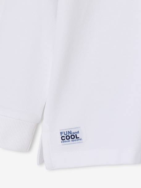 Polo manches longues garçon blanc+bleu ardoise 4 - vertbaudet enfant 