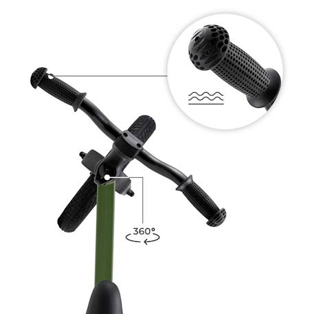 Draisienne ETER avec Cadre en Nylon Léger, Selle Réglable, Roues PU 12 Pouces et Poignées Antidérapantes Jaune citron+Noir+Rouge+Vert 23 - vertbaudet enfant 