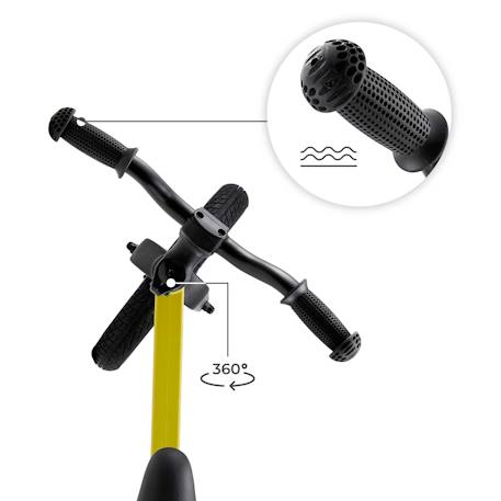 Draisienne ETER avec Cadre en Nylon Léger, Selle Réglable, Roues PU 12 Pouces et Poignées Antidérapantes Jaune citron+Noir+Rouge+Vert 5 - vertbaudet enfant 