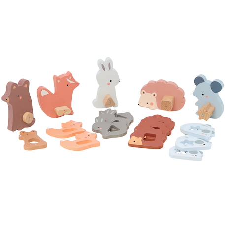 Puzzles d'éveil maman bébé animaux Marron 2 - vertbaudet enfant 