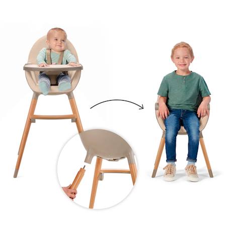 Chaise Haute Kinderkraft FINI 2 2 en 1 avec Plateau Réglable, Harnais 5 Points, Repose-Pieds et Assise en Éco-Cuir Beige+Bleu+Gris+Vert 2 - vertbaudet enfant 
