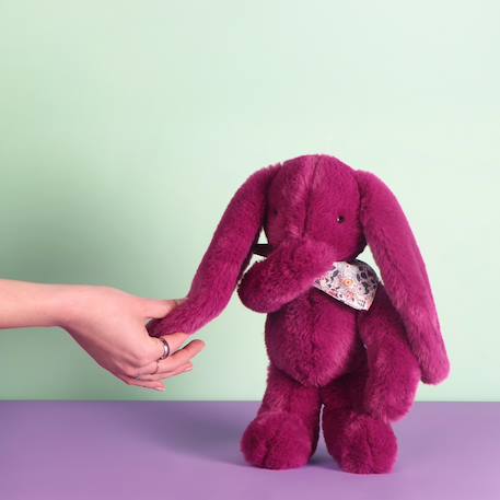Peluche lapin fleurette 35 cm Blanc+Bleu+Orange+Rose+Vert+Violet 35 - vertbaudet enfant 