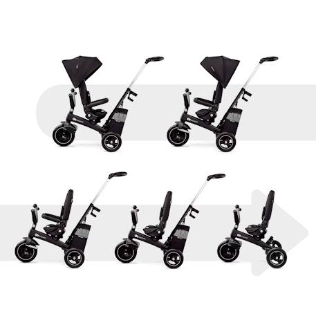 Tricycle Évolutif Kinderkraft EASYTWIST 5 en 1 avec Siège Rotatif 360°, Roues PU Increvables et Capote UPF50+ Beige+Gris+Noir+Rose+Vert 14 - vertbaudet enfant 