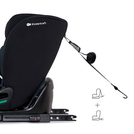 Siège auto Kinderkraft ONETO3 I-SIZE 76-150 cm dossier inclinable 5 positions + organisateur voiture Bordeaux+Gris+Noir+Vert 15 - vertbaudet enfant 