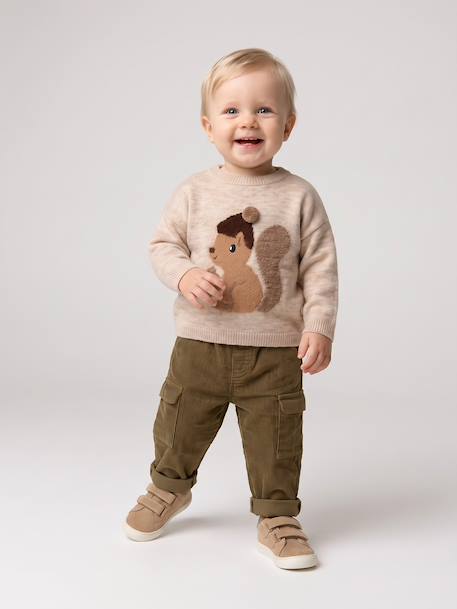 Pantalon bébé garçon velours kaki 1 - vertbaudet enfant 