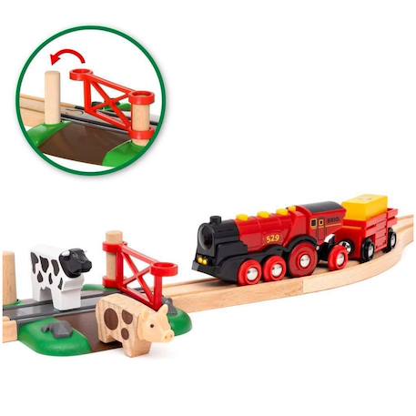 Circuit campagne avec locomotive à piles Vert 5 - vertbaudet enfant 