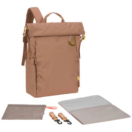 Sac à dos à langer outdoor rolltop amande Marron 2 - vertbaudet enfant 
