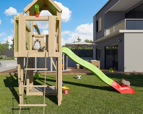 Aire de jeux avec toboggan 2,20 m starry xpression - 10 enfants Bois 6 - vertbaudet enfant 