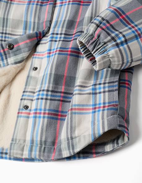 Veste à carreaux avec doublure en peluche douce synthétique Bleu 4 - vertbaudet enfant 