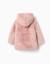 Manteau en peluche douce synthétique à capuche et doublure Rose clair 2 - vertbaudet enfant 