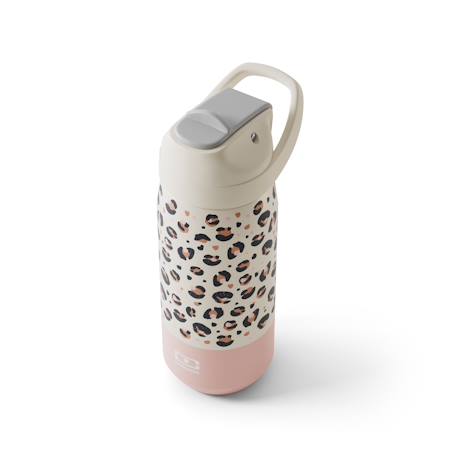 Gourde isotherme avec paille 550ml slide m Bleu camo+Rose leopard 5 - vertbaudet enfant 