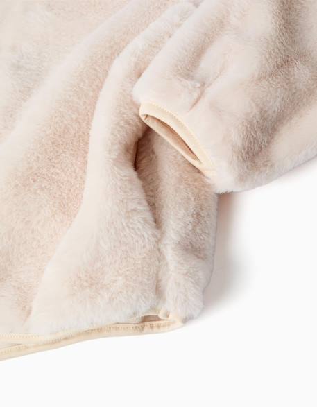 Veste en peluche à capuche et poches Beige clair 4 - vertbaudet enfant 