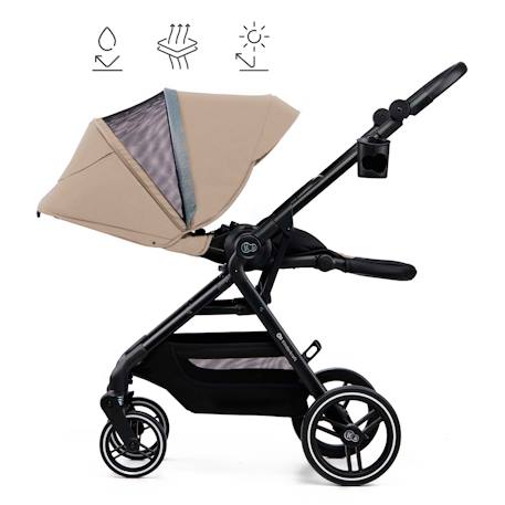 Poussette Kinderkraft YOXI réversible face ou dos route, pliage avec siège, roues increvables et accessoires inclus Beige+Gris+Noir+Vert 4 - vertbaudet enfant 