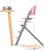 Chaise Haute Évolutive Kinderkraft LIVY 3 en 1 avec Assise Réglable, Repose-Pieds Ajustable et Charge jusqu’à 110 kg Gris+Rose 10 - vertbaudet enfant 