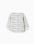Sweat en coton peigné à rayures Blanc 2 - vertbaudet enfant 