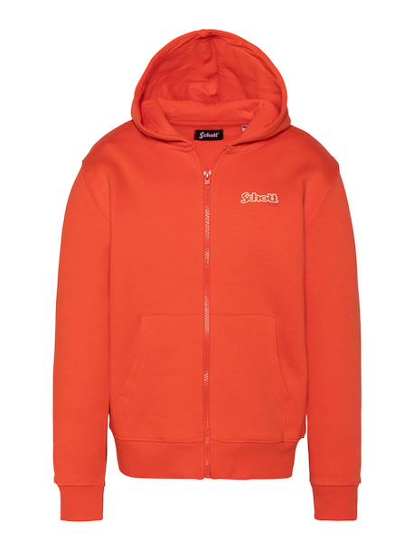 Sweatshirt zippé à capuche Blanc+Bleu jean+Orange 7 - vertbaudet enfant 