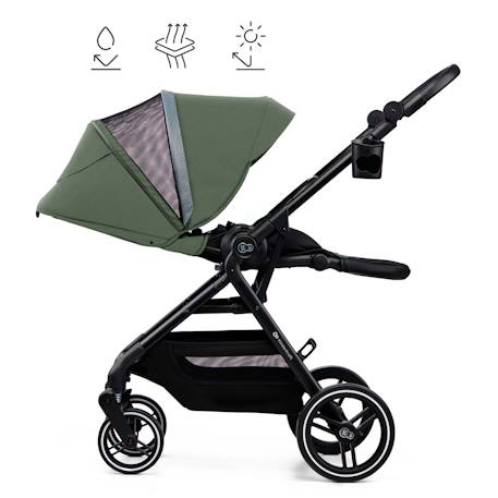 Poussette Kinderkraft YOXI réversible face ou dos route, pliage avec siège, roues increvables et accessoires inclus Beige+Gris+Noir+Vert 22 - vertbaudet enfant 