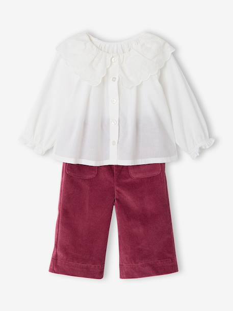 Ensemble blouse pantalon bébé fille framboise 1 - vertbaudet enfant 