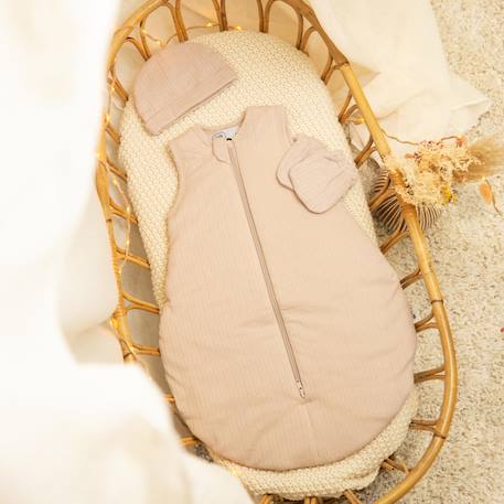 Lot bonnet et moufles naissance Beige 3 - vertbaudet enfant 