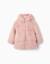 Manteau en peluche douce synthétique à capuche et doublure Rose clair 1 - vertbaudet enfant 